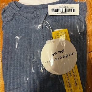 Little Sleepies Ribbed Heather Blue Zippy